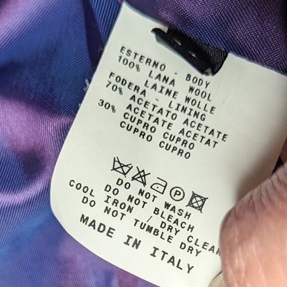 ETRO Milano wool blazer gray purple pinstripe button front size 40 - Picture 4 of 5